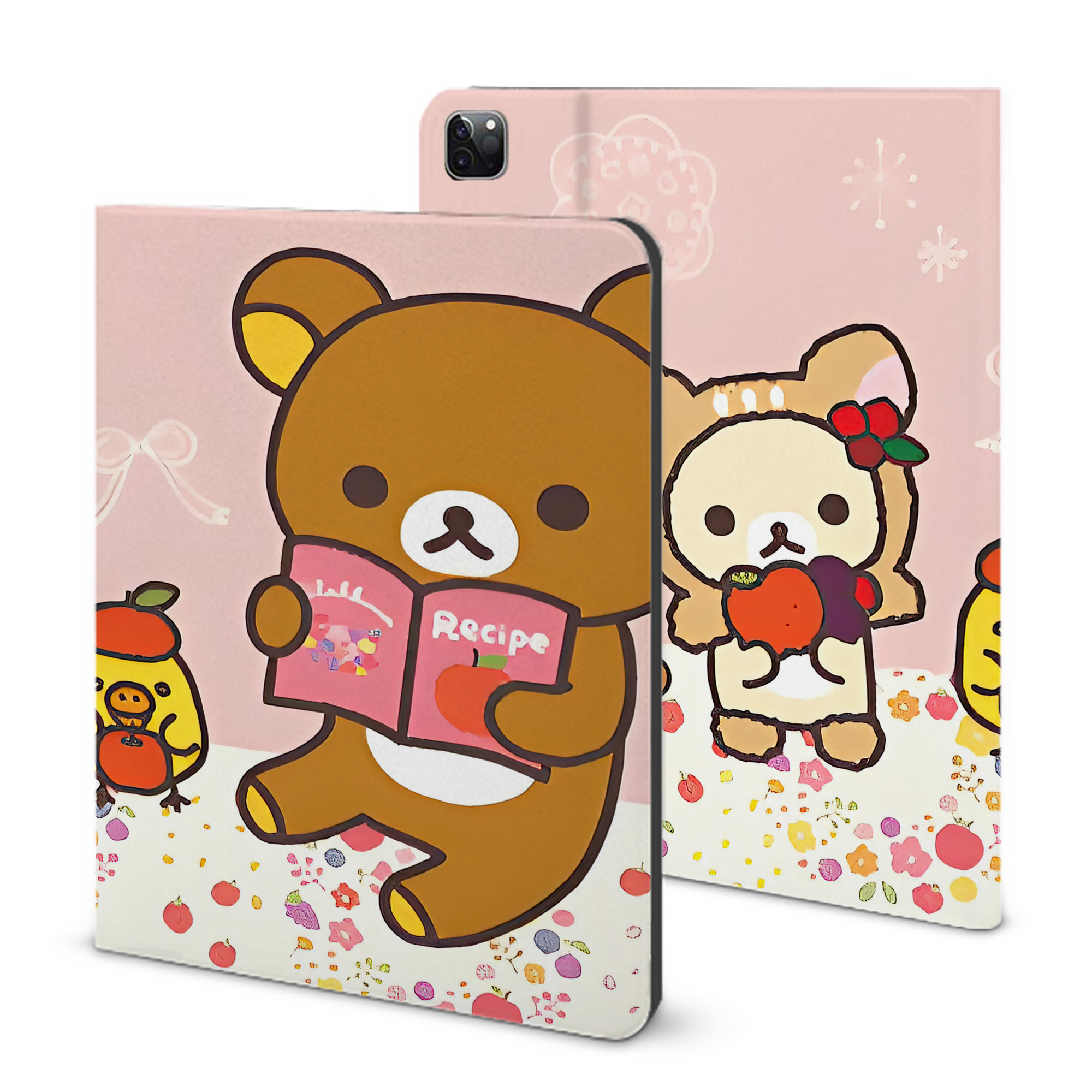 （画像用） リラックマ リラックマ キイロイトリ Rilakkuma Korilakkuma Kiiroitori IPad ケース ブック型 PUレザー TPU 耐衝撃 軽量 薄型 ペン収納なし 全面保護 IPad 各モデル対応